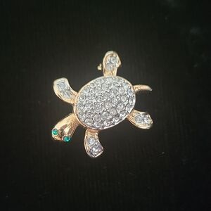 Joan Rivers Gold Tone Turtle Brooch